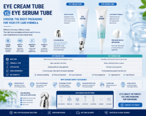 Eye Cream Tube with Cooling Metal Zinc Alloy Applicator vs. Traditional Eye Cream Packaging