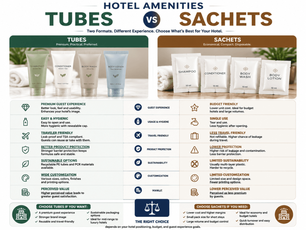 Hotel Amenities Tubes and Sachets