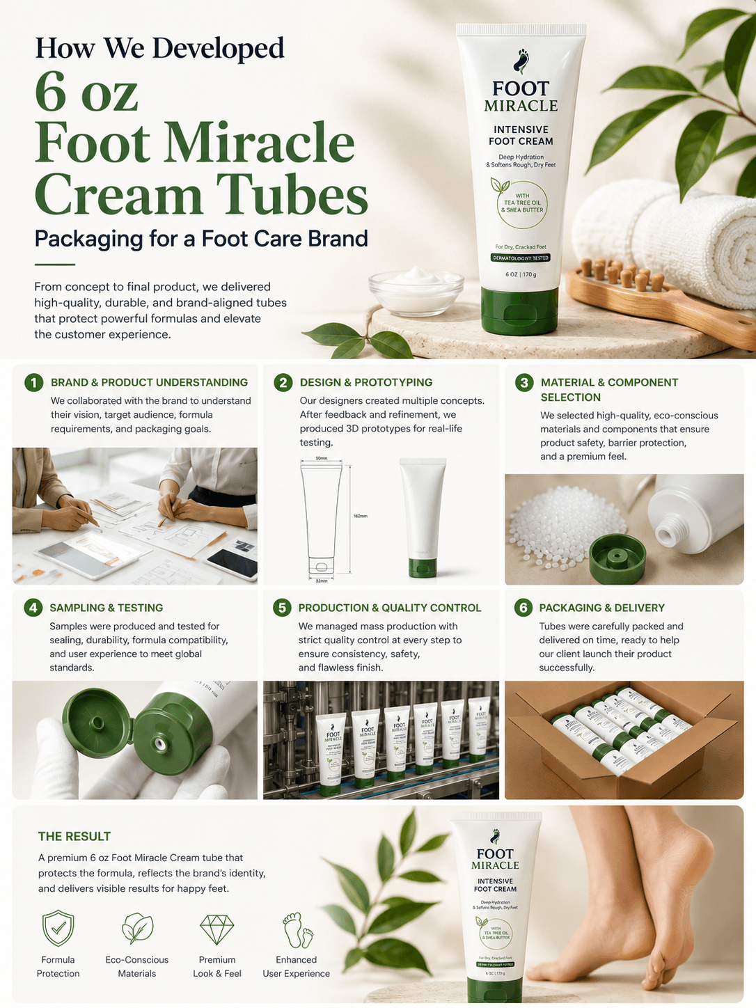 How We Developed 6 oz Foot Miracle Cream Tubes Packaging for a Foot Care Brand 1 6 oz Foot Miracle Cream Tubes Packaging Project