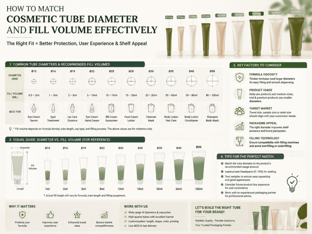 How to Match Cosmetic Tube Diameter and Fill Volume Effectively