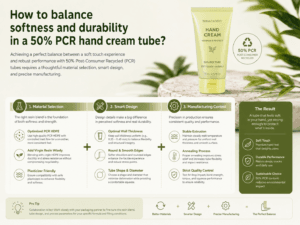 How to balance softness and durability in a 50% PCR hand cream tube?