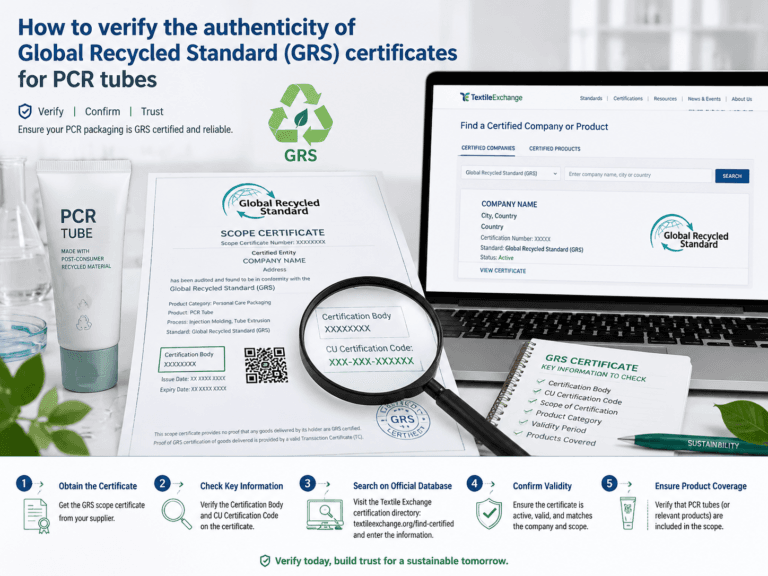 How to verify the authenticity of Global Recycled Standard (GRS) certificates for PCR tubes