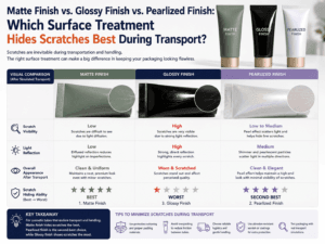 Matte finish vs. Glossy finish vs. Pearlized finish