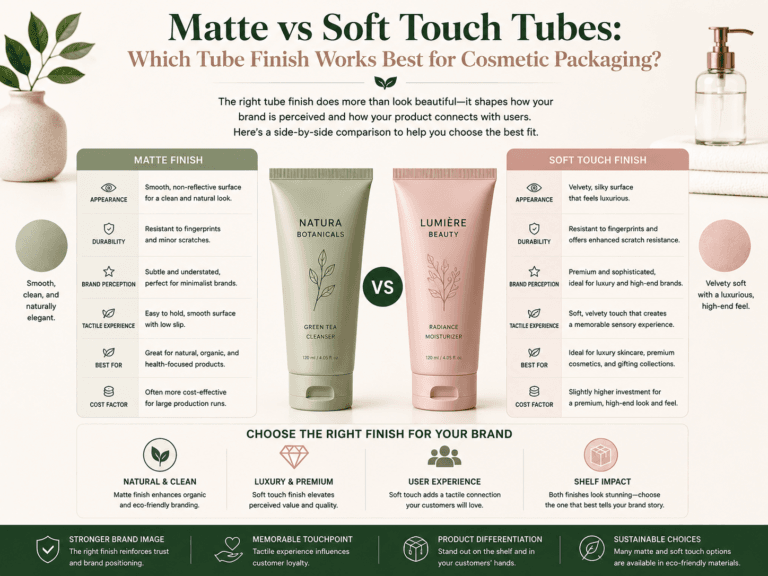 Matte vs Soft Touch Tubes: Which Tube Finish Works Best for Cosmetic Packaging? 3 Matte vs Soft Touch Tubes