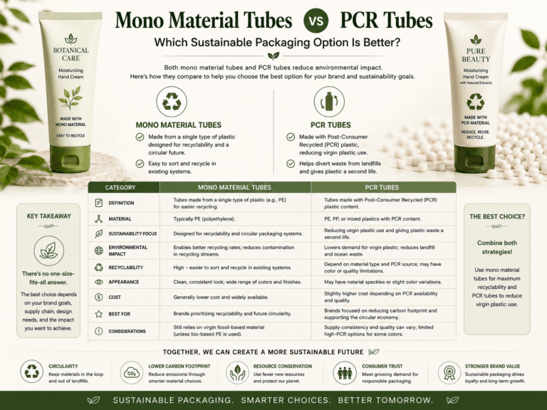 Mono Material Tubes vs PCR Tubes: Which Sustainable Packaging Option Is Better? 5 Mono Material Tubes vs PCR Tubes