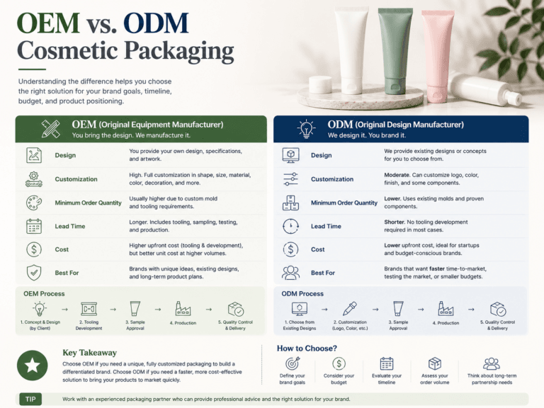 OEM vs. ODM Cosmetic Packaging