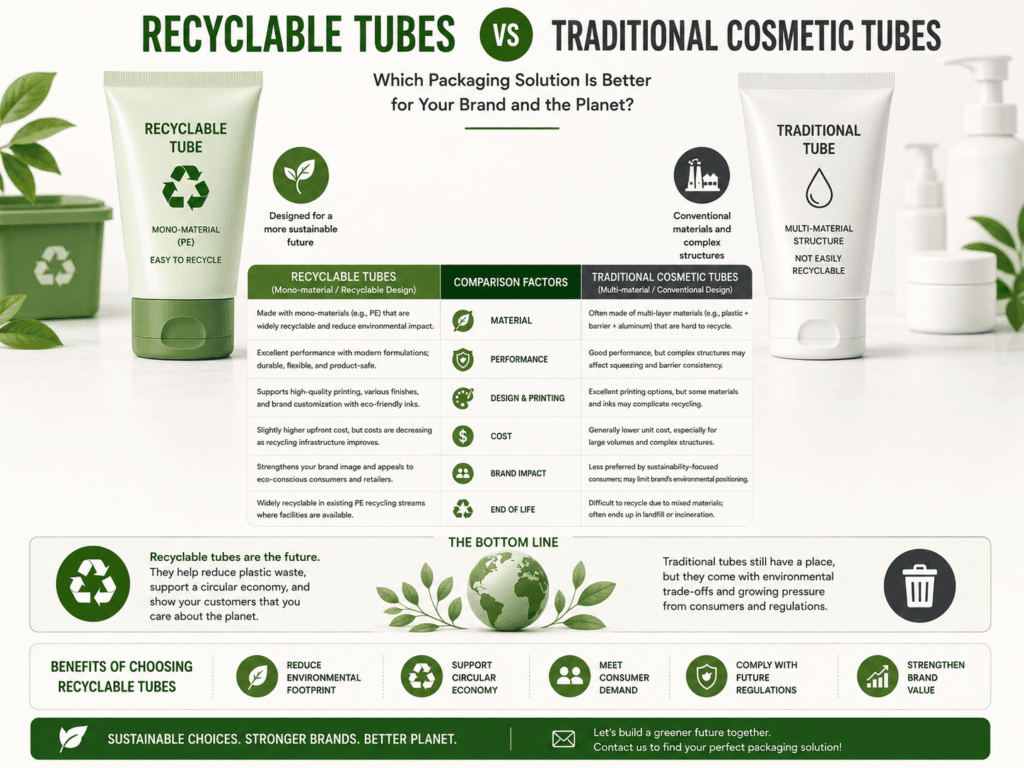 Recyclable Tubes vs Traditional Cosmetic Tubes: Which Packaging Is Better? 5 Recyclable Tubes vs Traditional Tubes