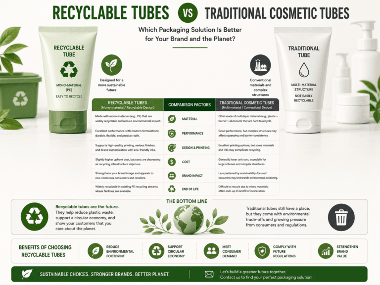 Recyclable Tubes vs Traditional Cosmetic Tubes: Which Packaging Is Better? 11 Recyclable Tubes vs Traditional Tubes