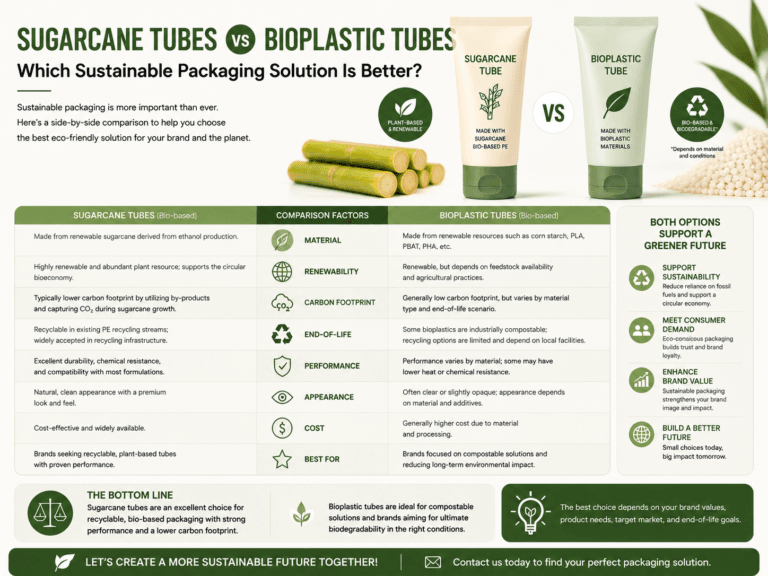 Sugarcane Tubes vs Bioplastic Tubes:Which Sustainable Packaging Solution Is Better? 13 Sugarcane Tubes vs Bioplastic Tubes