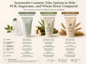 Sustainable Cosmetic Tube Options in 2026 PCR, Sugarcane, and Wheat Straw Compared