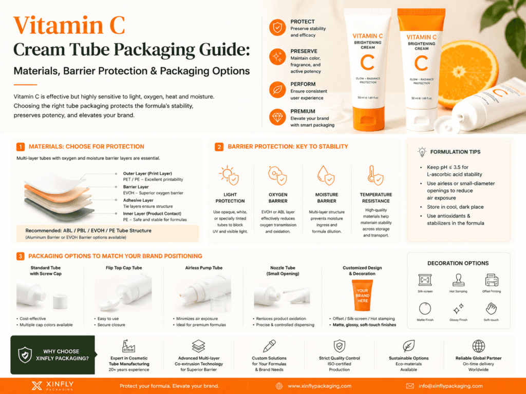 Vitamin C Cream Tube Packaging Guide: Materials, Barrier Protection & Packaging Options 1 Vitamin C Cream Tube Packaging