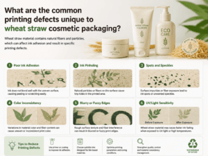 What are the common printing defects unique to wheat straw cosmetic packaging