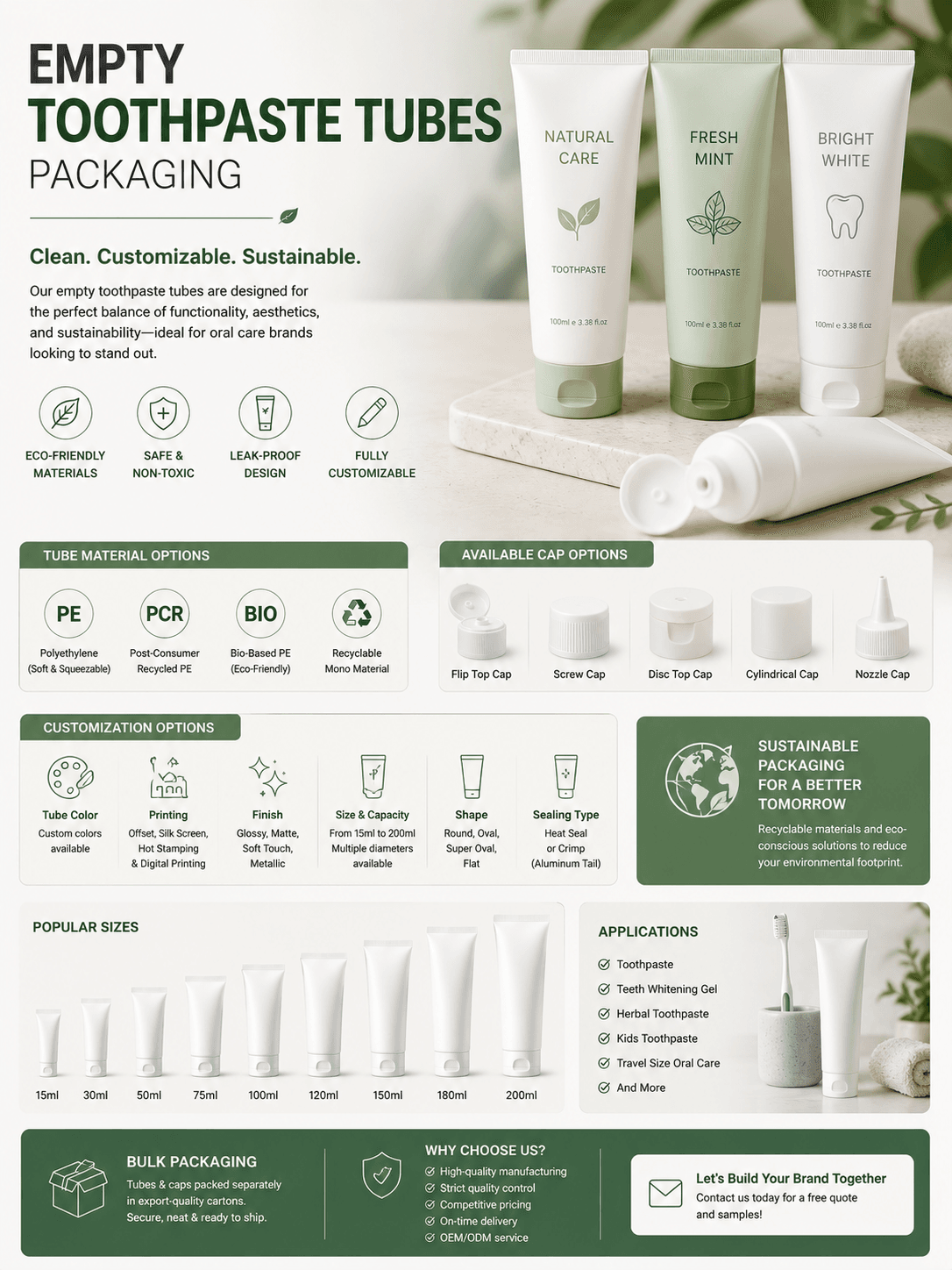 Empty Toothpaste Tubes Packaging 1 Empty toothpaste tubes packaging for oral care brands and private label toothpaste products