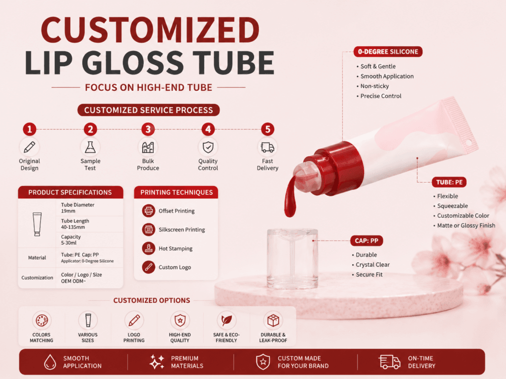 Lip Gloss Tube With Supper Soft Silicone Applicator 1 Lip Gloss Tube With Supper Soft Silicone Applicator