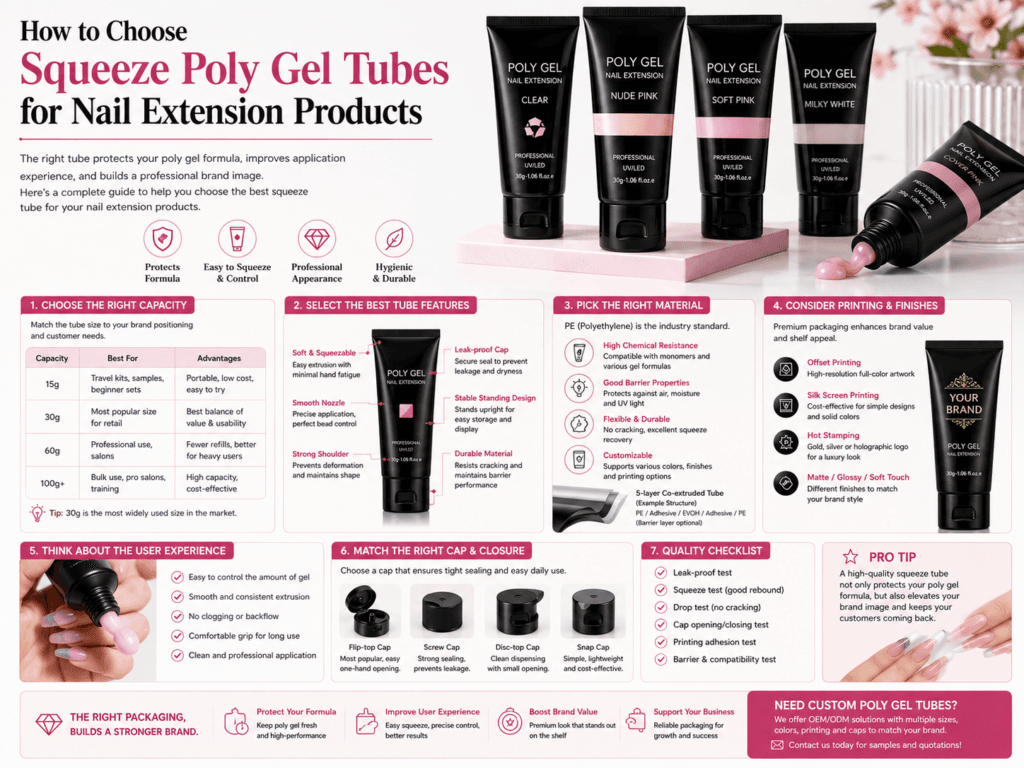 How to Choose Empty Squeeze Poly Gel Tubes Packaging for Nail Extension Products 9 How to Choose Empty Squeeze Poly Gel Tubes Packaging for Nail Extension Products