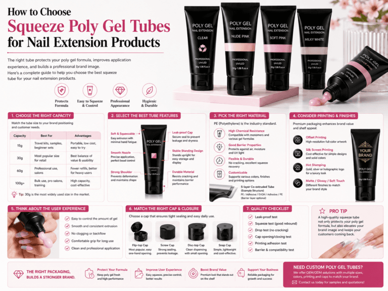 How to Choose Empty Squeeze Poly Gel Tubes Packaging for Nail Extension Products