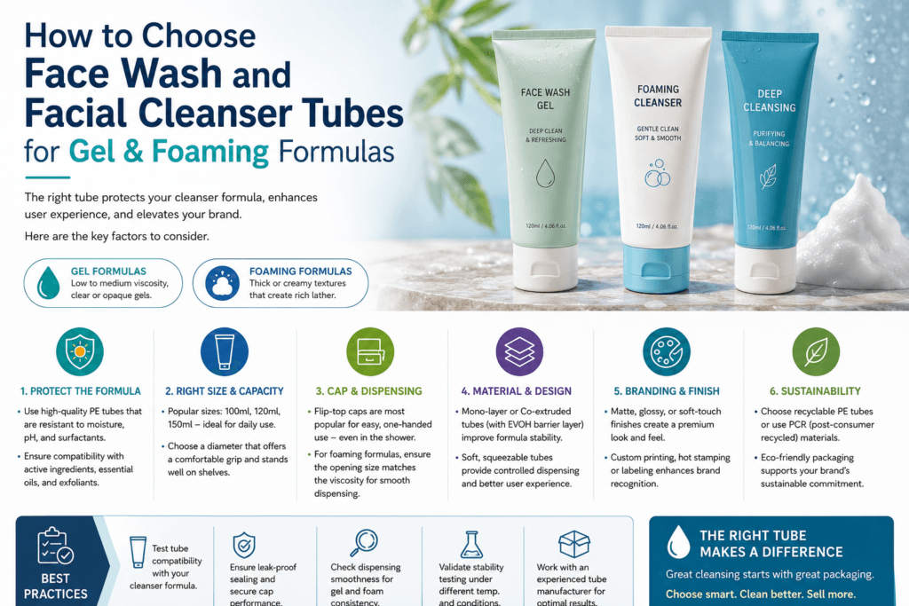 How to Choose Face Wash and Facial Cleanser Tubes for Gel & Foaming Formulas 1 How to Choose Face Wash and Facial Cleanser Tubes for Gel & Foaming Formulas