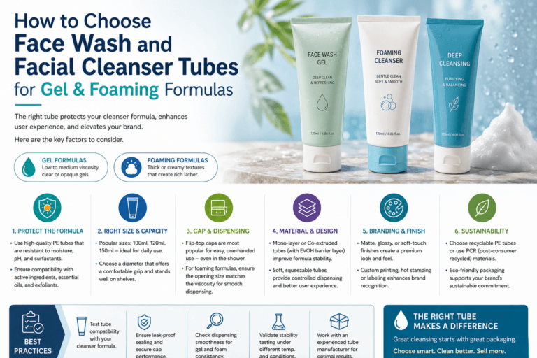 How to Choose Face Wash and Facial Cleanser Tubes for Gel & Foaming Formulas 1 How to Choose Face Wash and Facial Cleanser Tubes for Gel & Foaming Formulas