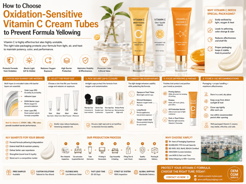 How to Choose Oxidation-Sensitive Vitamin C Cream Tubes to Prevent Formula Yellowing 14 How to Choose Oxidation-Sensitive Vitamin C Cream Tubes to Prevent Formula Yellowing