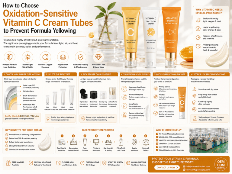 How to Choose Oxidation-Sensitive Vitamin C Cream Tubes to Prevent Formula Yellowing 3 How to Choose Oxidation-Sensitive Vitamin C Cream Tubes to Prevent Formula Yellowing