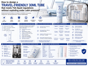 How to design a travel-friendly 30ml tube that meets TSA liquid regulations without exploding under cabin pressure