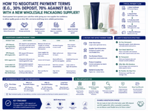 How to negotiate payment terms (e.g., 30% deposit, 70% against B/L) with a new wholesale packaging supplier?