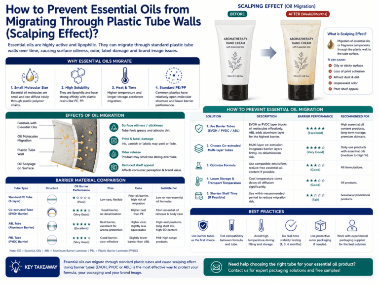 How to prevent essential oils from migrating through plastic tube walls (scalping effect)? 5 How to prevent essential oils from migrating through plastic tube walls (scalping effect)?