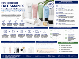 How to request free samples from a cosmetic tube manufacturer to ensure proper compatibility testing?