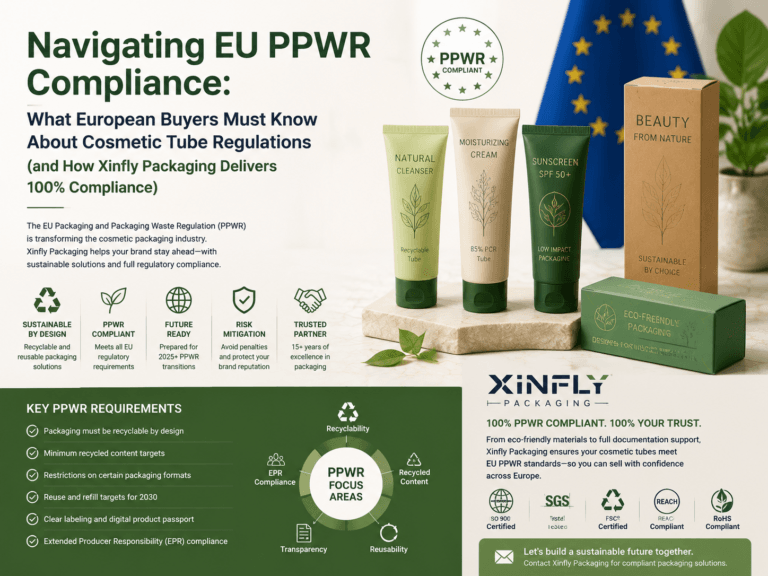Navigating EU PPWR Compliance: What European Buyers Must Know About Cosmetic Tube Regulations (and How Xinfly Packaging Delivers 100% Compliance)