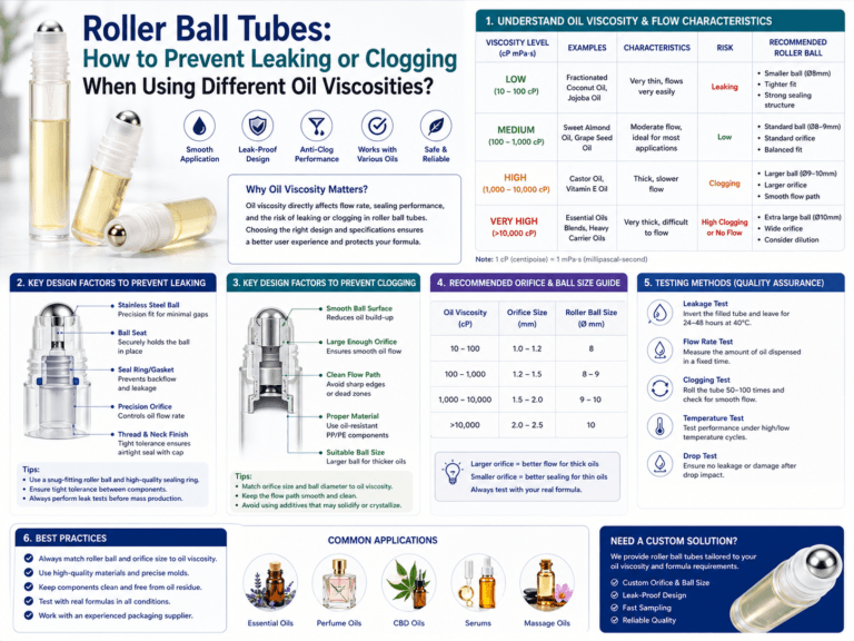 Roller ball tubes: How to prevent leaking or clogging when using different oil viscosities? 6 Roller ball tubes: How to prevent leaking or clogging when using different oil viscosities?