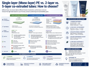 Single-layer (Mono-layer) PE vs. 2-layer vs. 5-layer co-extruded tubes: How to choose?