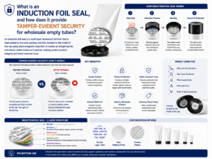 What is an induction foil seal, and how does it provide tamper-evident security for wholesale empty tubes
