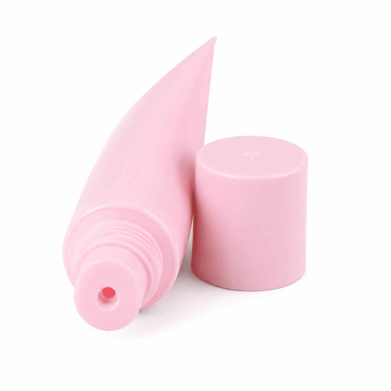 Clear pink lip gloss applicator tube